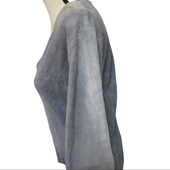 Vince Lamb Leather Suede Mini Dress V Neck Size Small Quiet Luxury - Picture 5 of 8